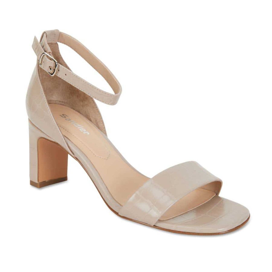 Heels Sandler  | Harper Heel In Nude Croc Leather