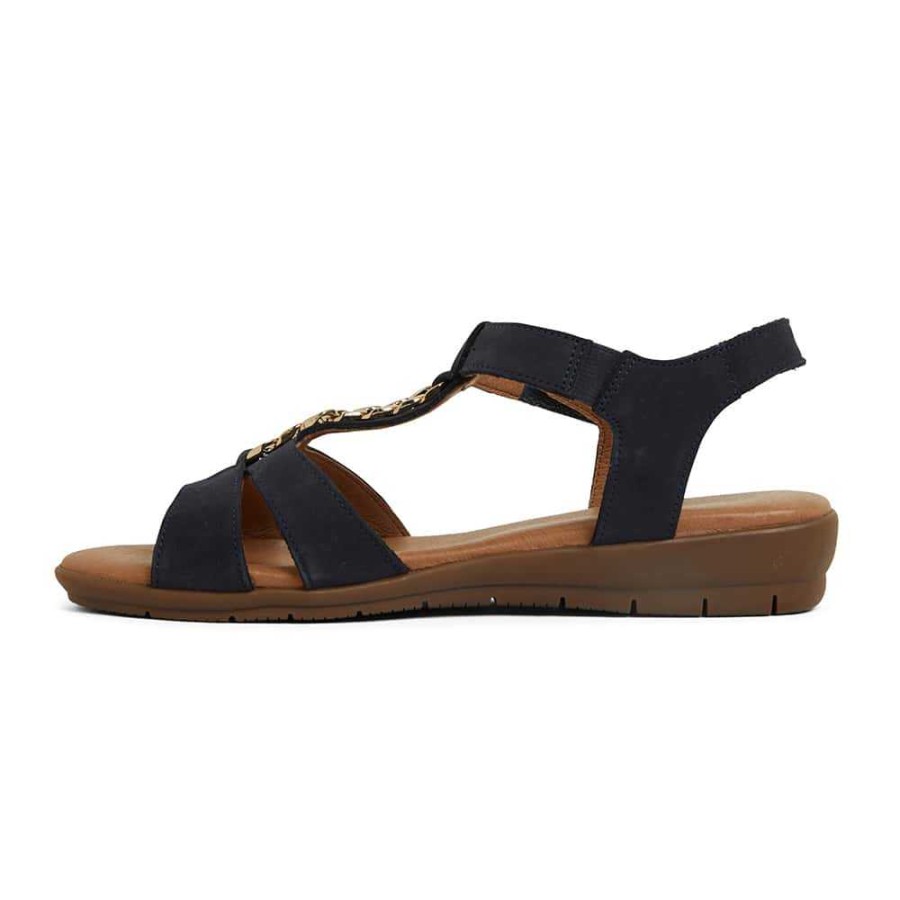 Flats Active Flex | Baleno Sandal In Navy Nubuck • Shoehqshop